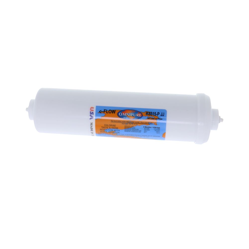 Omnipure Inline K5515-P-JJ 1 mic CTO/Lead/Cyst [w/ Scale Reduction] - 10" x 2.5" Filter - 1/4" Quick Connect