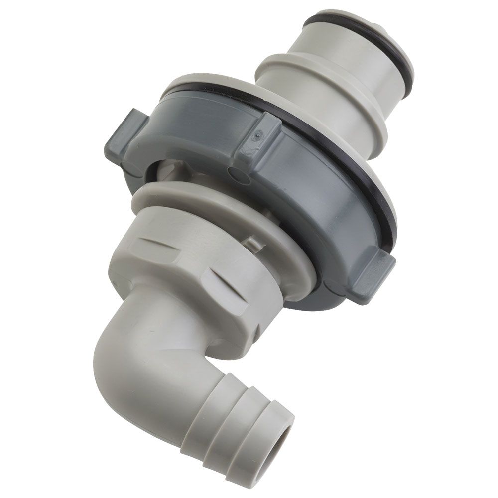 HFC43812 Non-Valved Elbow Panel Mount Hose Barb Coupling Insert 1/2 ID Barb