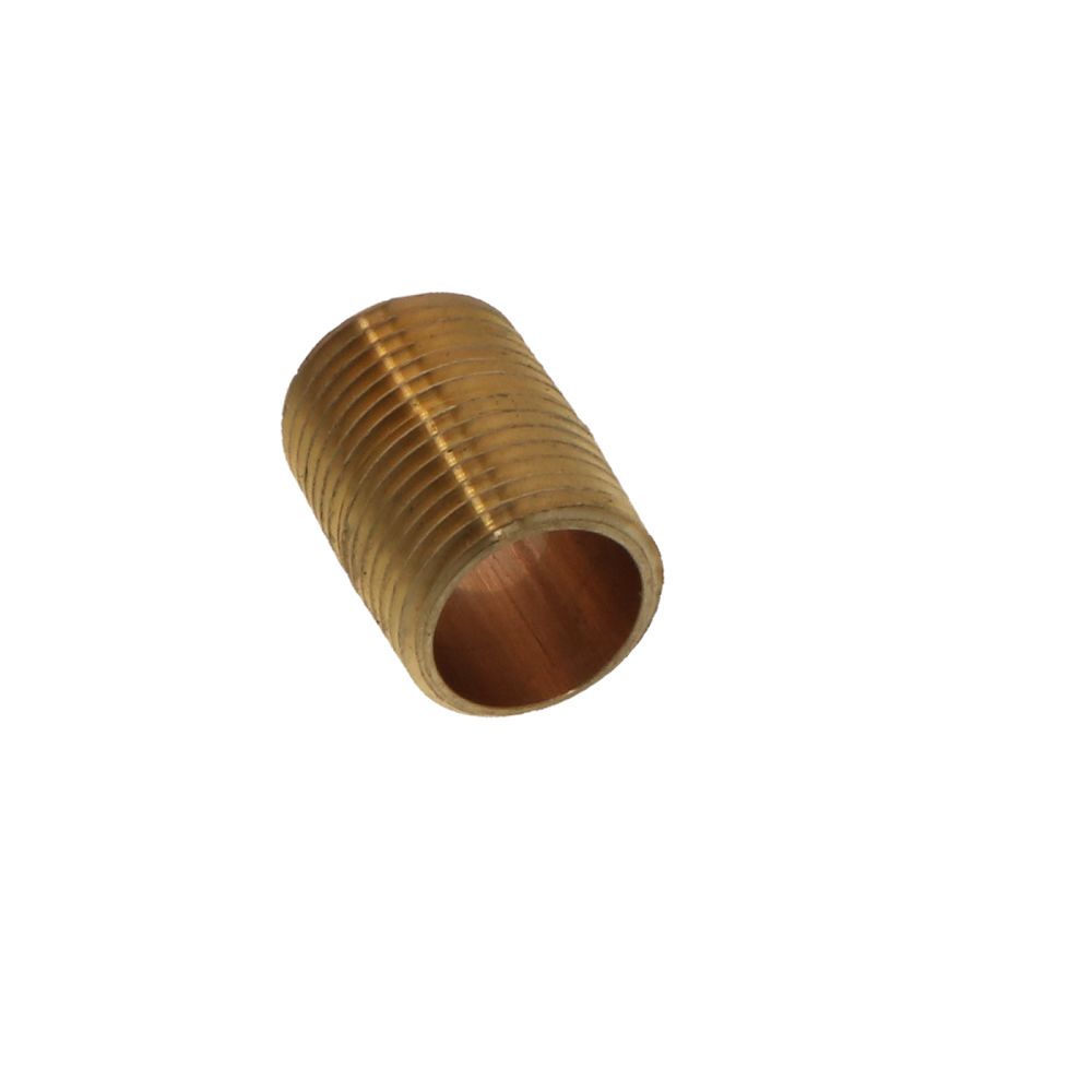Lead-Free Red Brass Nipple Threaded  1/2 MPT x Close