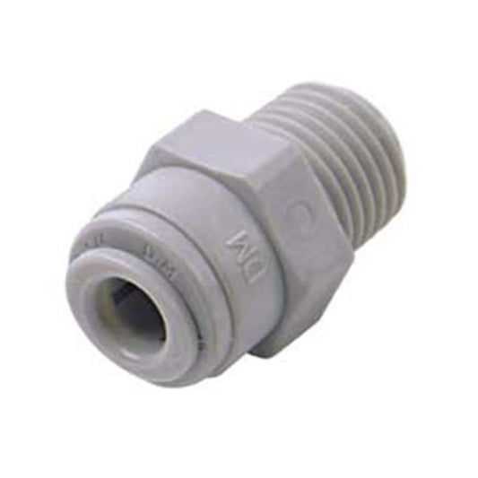 White DMfit Straight MNPT Male - 3/8 Push-In x 1/8 MNPT