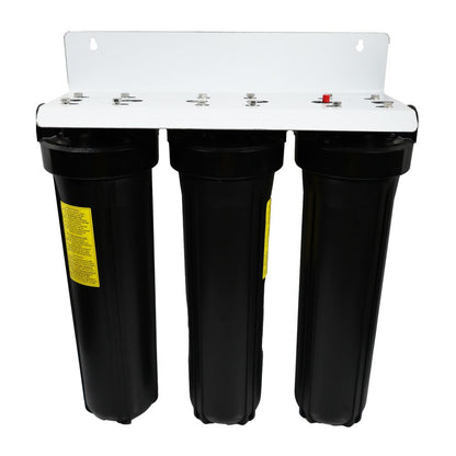 20" Big Flow Triple Series Plumbed Filter Housing DIY 1" FPT