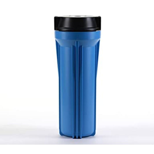 Hydronix 10" Blue Housing w/ Black Flat Cap, RO & Filtration Systems 1/2" Ports