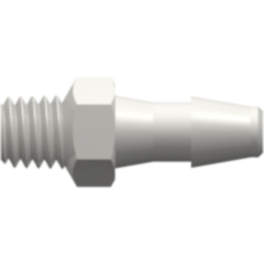 LinkTech 10-32 Special Tapered Thread with 1/4" Hex to 200 Series Barb, 1/8" [3.2 mm] ID Tubing, White Nylon