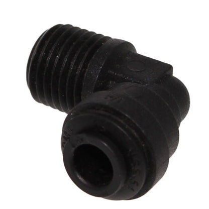 John Guest Fixed Elbow NPTF Black Polypropylene - 1/4 x 1/8 NPTF