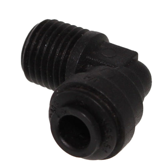 John Guest Fixed Elbow NPTF Black Polypropylene - 1/4 x 1/8 NPTF