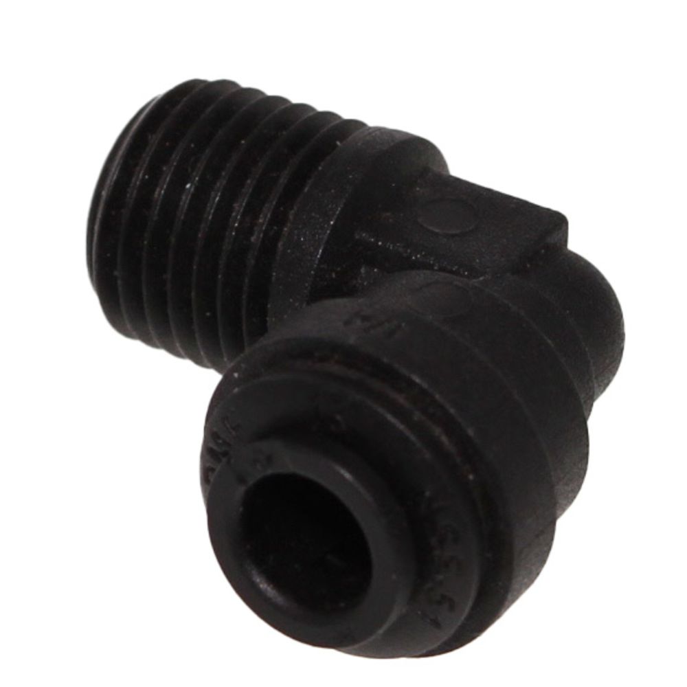 John Guest Fixed Elbow NPTF Black Polypropylene - 1/4 x 1/4 NPTF