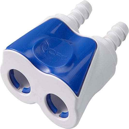 DTLD17006  Valved In-line Dual Hose Barb Coupling Body 3/8 ID Barb