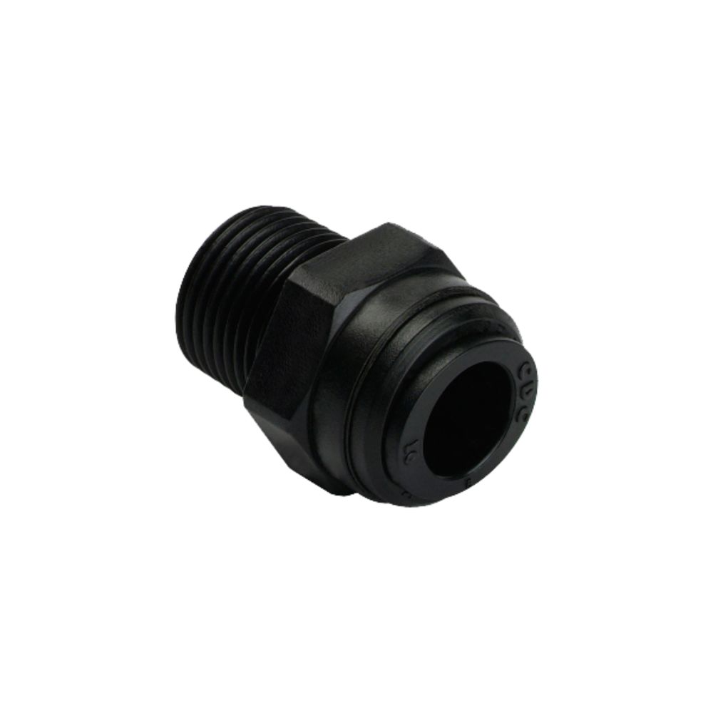 NeoFit - Acetal Black Male Connector- 6mm tube OD x 3/8"BSPT
