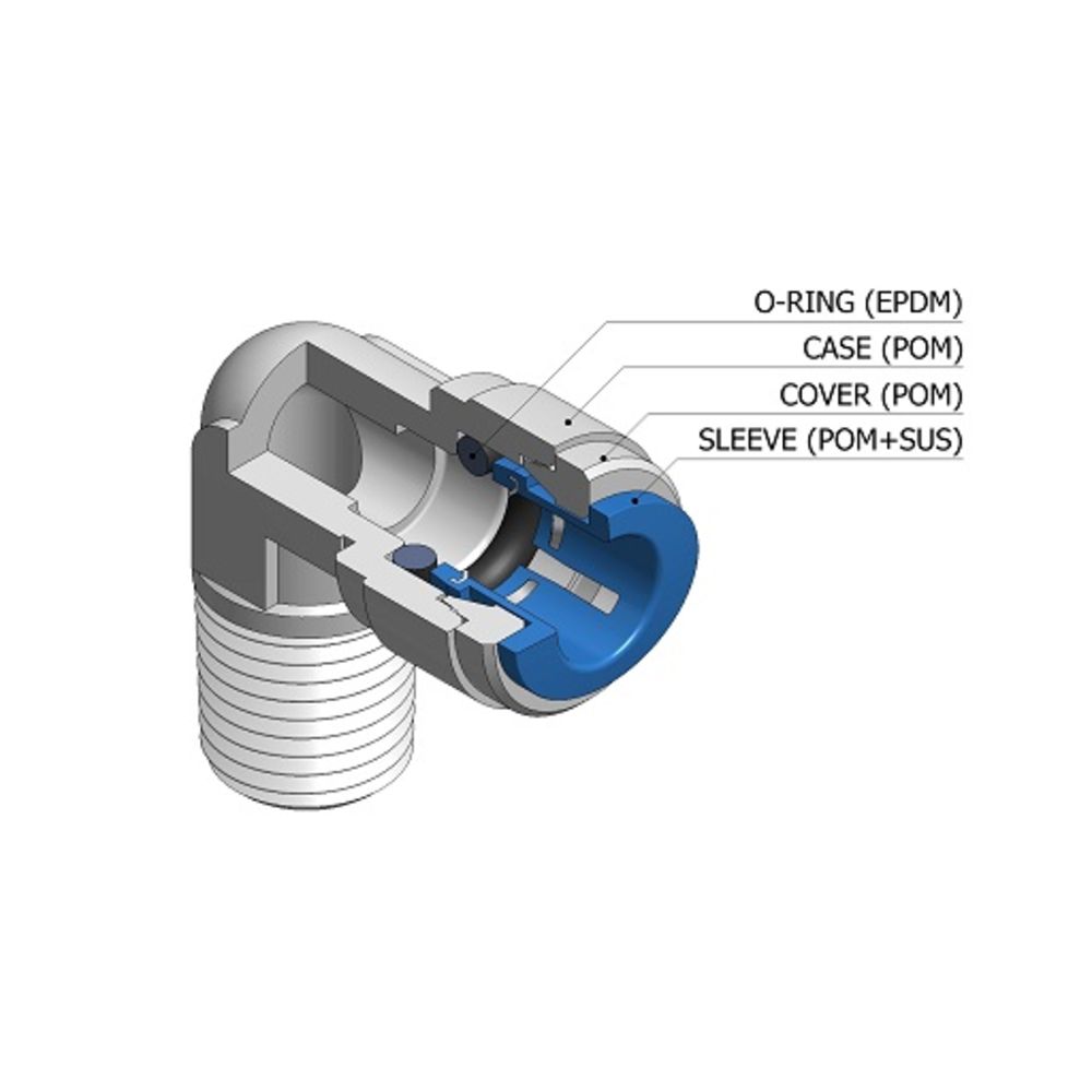 NeoFit - Acetal Black Male Plug 15mm plug