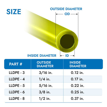neoFlo Blue 8mm [5/16"] OD LLDPE Polyethylene Tubing