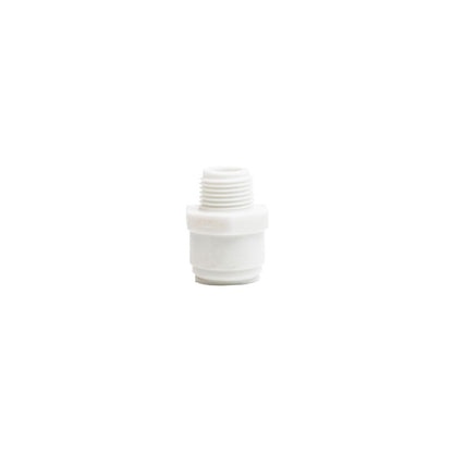 DMfit Male Connector - Tube OD 1/2" Thread 3/8" NPTF Acetal White