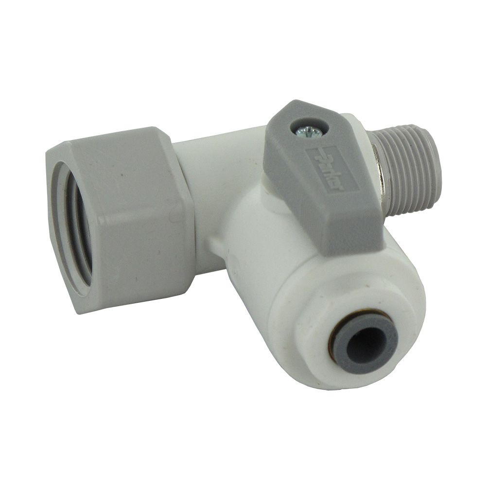 Parker LIQUIfit LFPP4VAS8 Angle Stop Adapter Valve 3/8 x 1/2 x 1/4