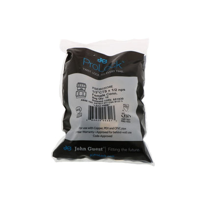 John Guest ProLock Female Connector NPS - 1/2 CTS x 1/2 NPS