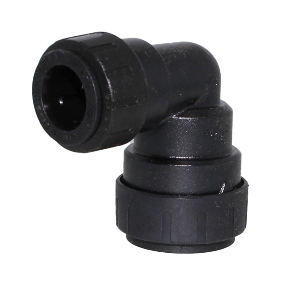 John Guest ProLock Black Reducing Elbow - 1/2 CTS x 3/8 CTS