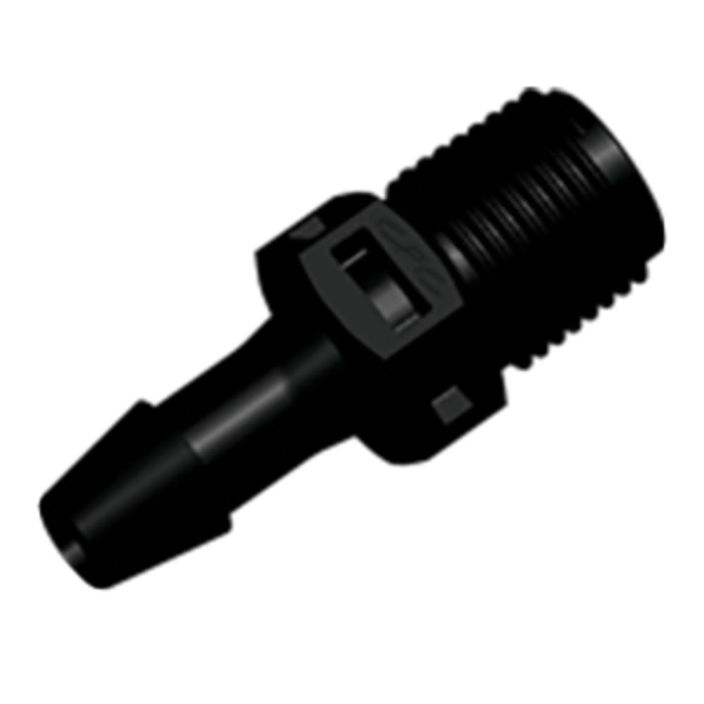 FitQuik Nylon Thread to Tube Straight Fitting - 1/4 NPT to 3/8 ID Barb