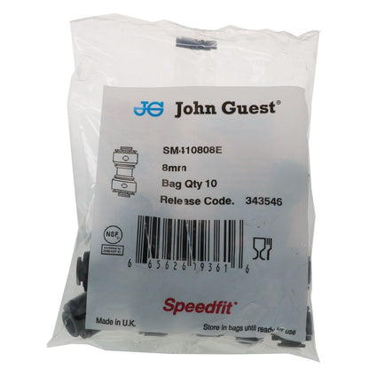 John Guest Superseal Union - 5/16 Superseal x 5/16 - Black