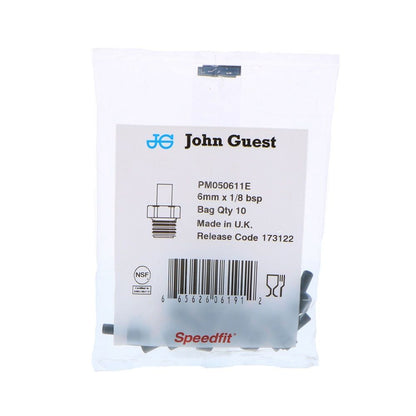 John Guest Stem Adapter BLACK ACETAL - 6mm x 1/8 BSP