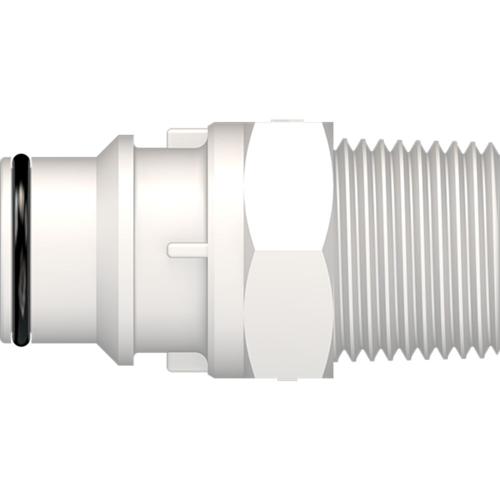 LinkTech 65GP Series Male Thread Male, Non-valved, 1/2" MNPT, Glass filled Polypropylene