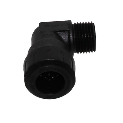 John Guest Black Male Fixed Elbow - 1/2 CTS x 1/2 MPT