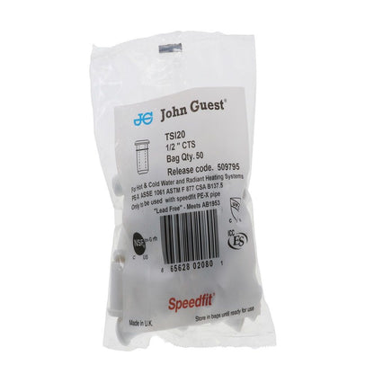 John Guest Pipe Insert / Tube Support - 1/2 CTS