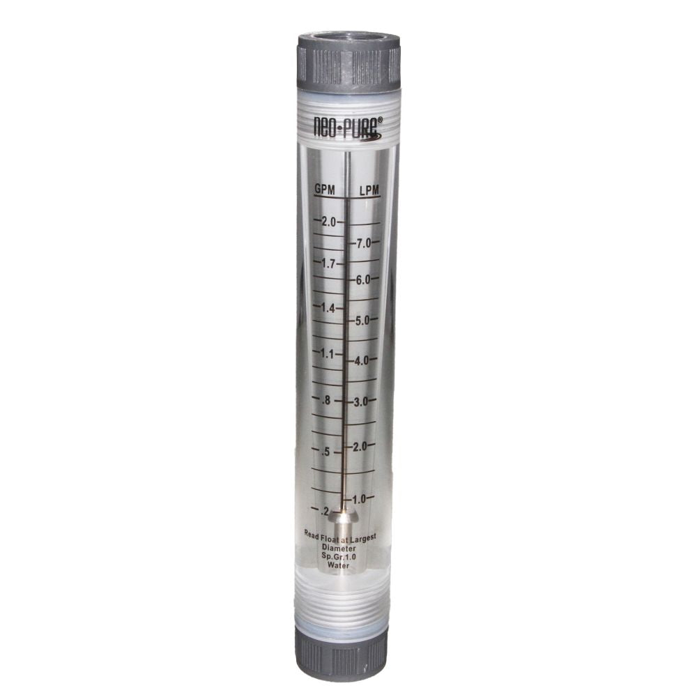 Neo-Pure Inline Flowmeter 0.1-1GPM 1/2" FNPT