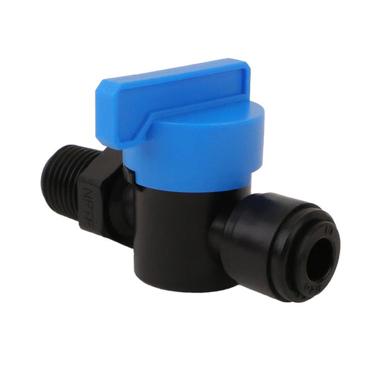 NeoFit - Acetal Black Shut-Off Valve Male 3/8" OD x 3/8" NPTF