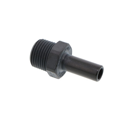 John Guest Stem Adapter Black Polypropylene  - 3/8 x 3/8 NPTF