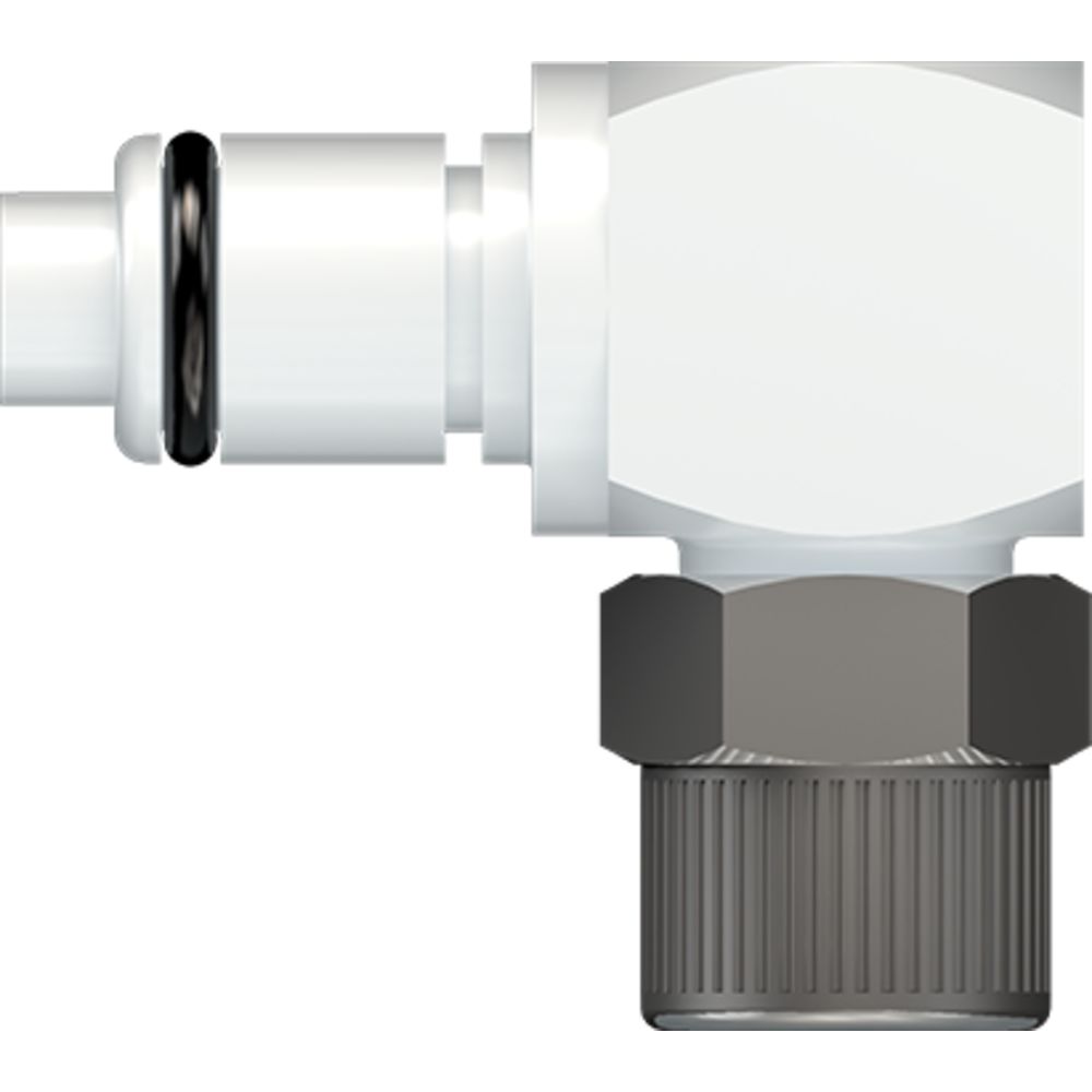 LinkTech 40AC Series Elbow Male, Valved, 3/8" PTF, Natural Acetal