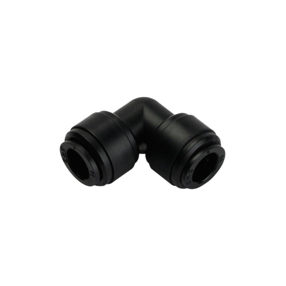 NeoFit - Acetal Black Reducing Union Elbow- 12mm tube OD x 8mm tube OD