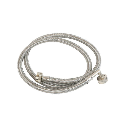 Braided 304 SS Wash Machine Hose ¾ FHT x ¾ FHT 90° End 60" Length