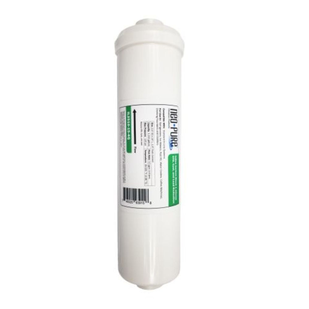 NeoPure Inline Carbon Block 1m CTO/Lead/Cysts - 10" x 2.5", 1/4 Push Connect