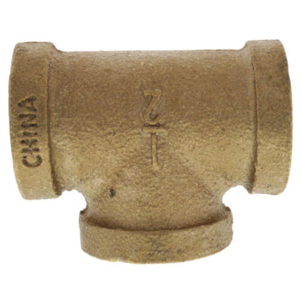 Lead-Free Brass Tee BFT-N4-LF - 1/2 FPT x 1/2 FPT  x 1/2 FPT