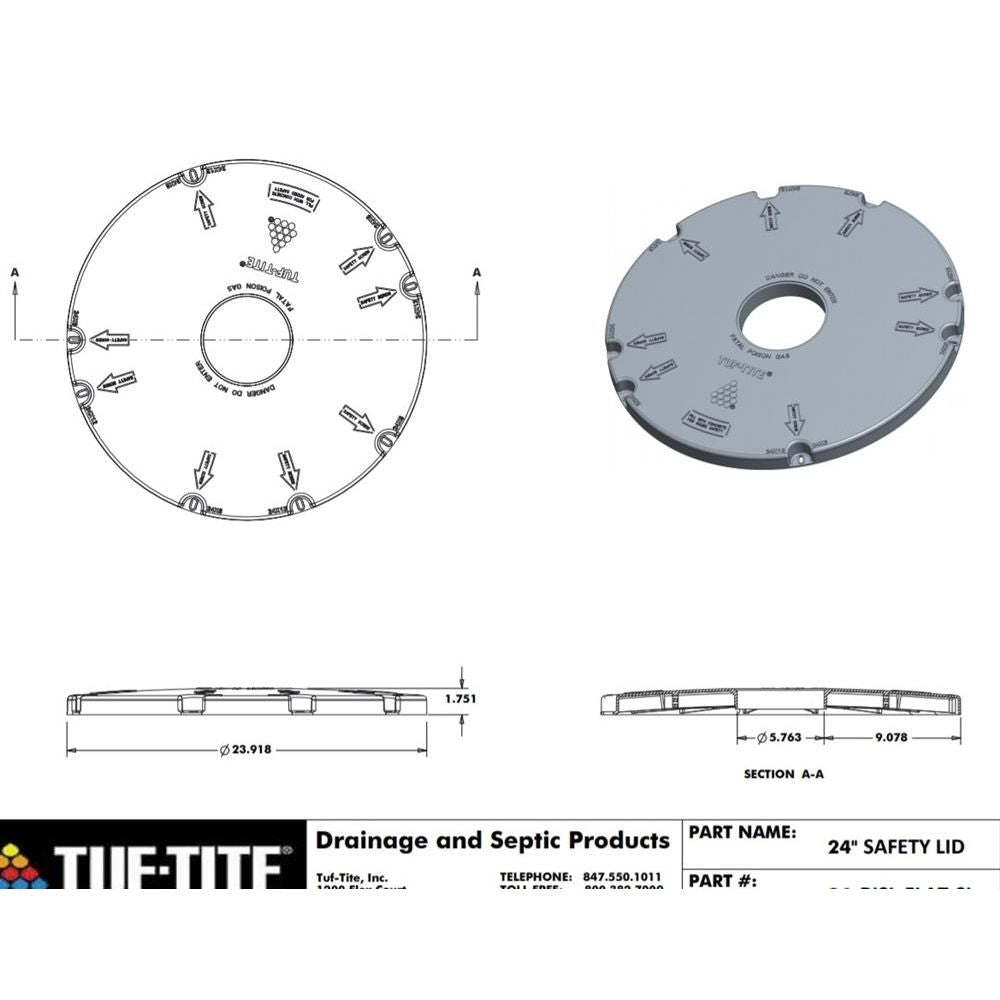 TUF-TITE 24" Safety Lid
