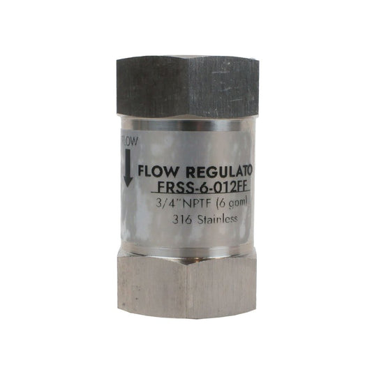 Neo-Pure Stainless Steel  Flow Restrictor 6 GPM 316SS 3/4" FPT x FPT