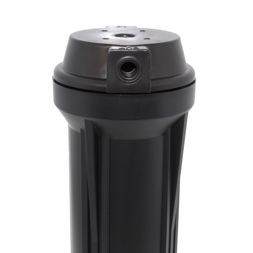 10" Neo-Pure SlimLine Flat Cap Housing NSF Black Cap/Black Sump - 1/4" No Pressure Relief