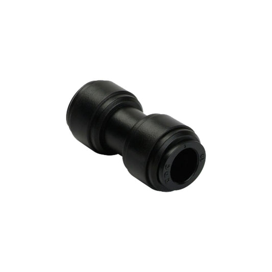 NeoFit - Acetal Black Union Connector 1/4" tube x 1/4" tube