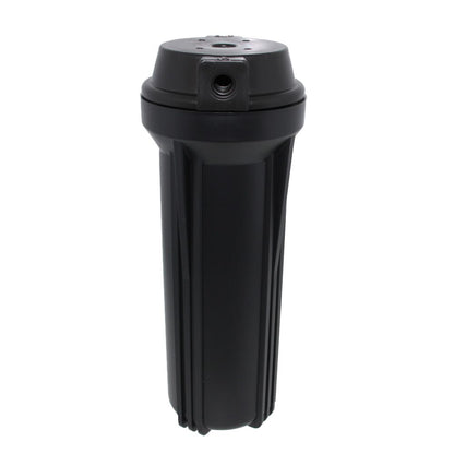 10" Neo-Pure SlimLine Flat Cap Housing NSF Black Cap/Black Sump - 1/4" No Pressure Relief