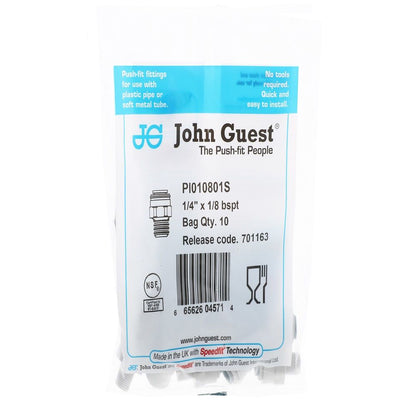 John Guest Male Connector BSPT - 1/4 x 1/8  BSPT