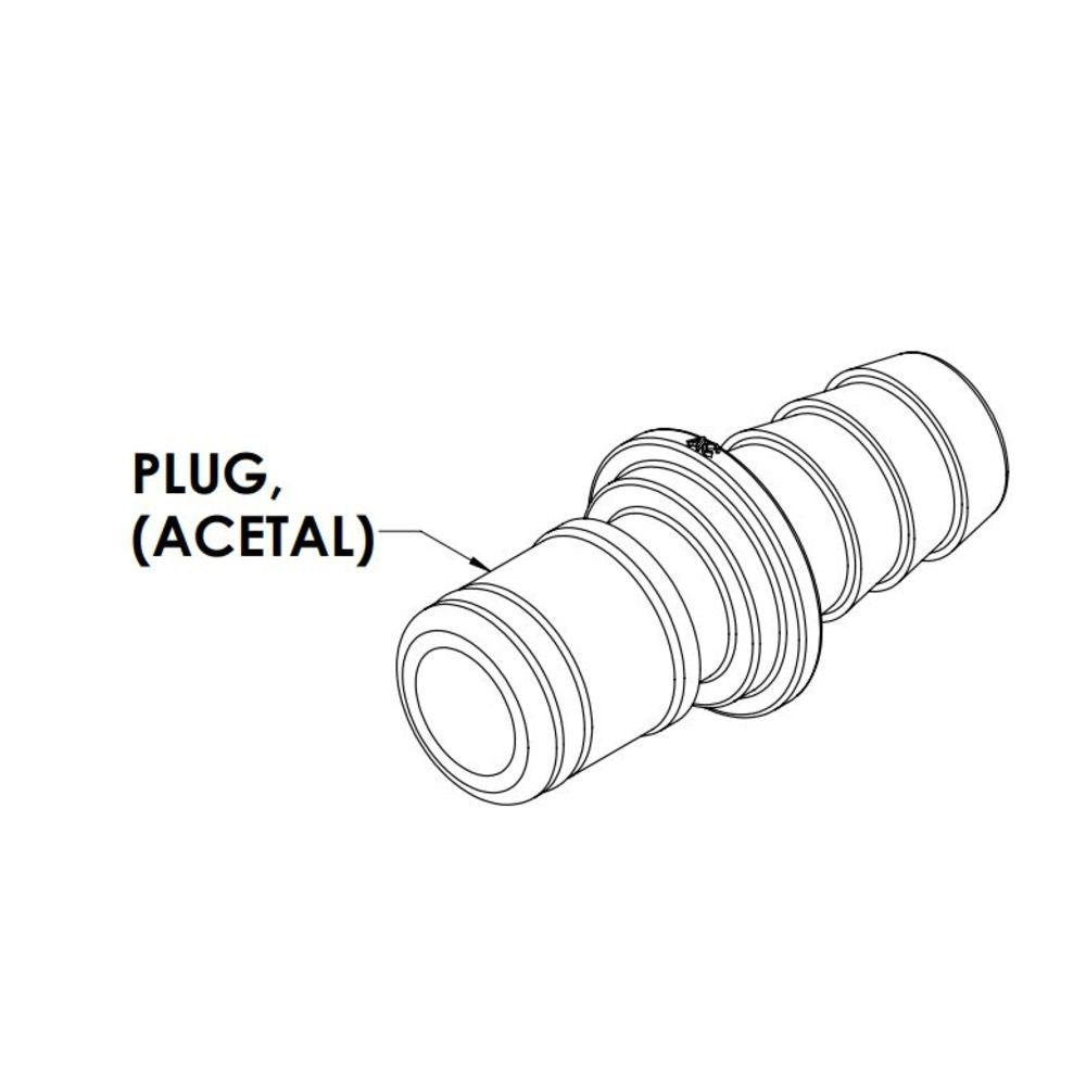 LinkTech 50AC InLine Plug, NV, 3/8" HB