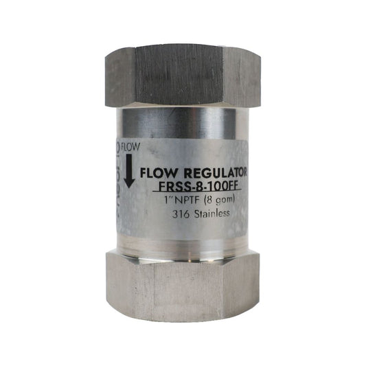 Neo-Pure Stainless Steel Flow Restrictor 8 GPM 316SS 1" FPT x FPT