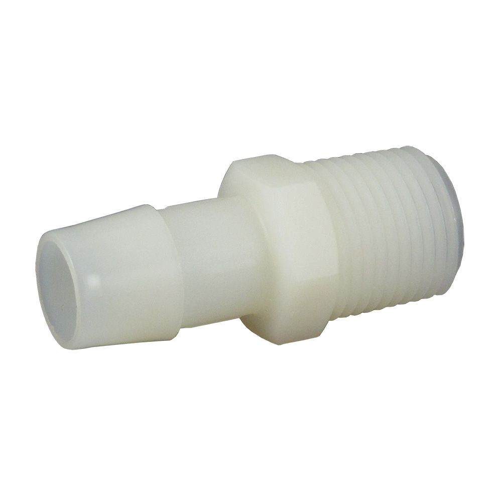 Male Barb Connector Kynar [PVDF] - 1/2 ID Barb x 3/8 MNPT