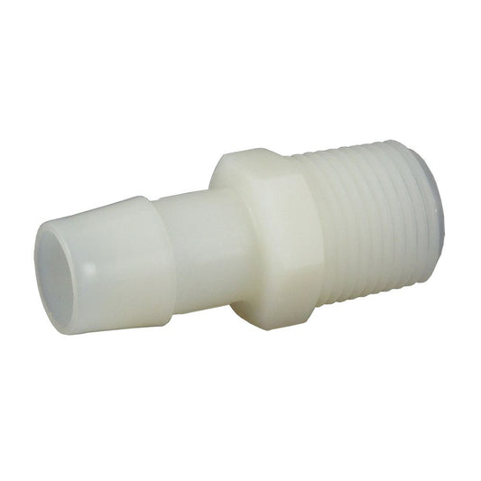 Male Barb Connector Kynar [PVDF] - 1/2 ID Barb x 3/8 MNPT
