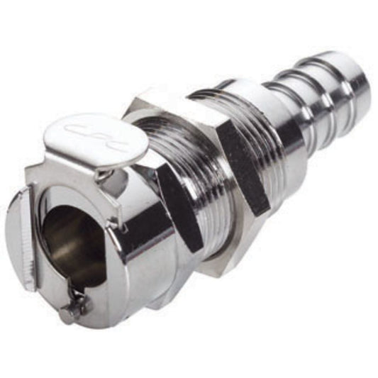 LC16006 Panel Mount Hose Barb Coupling Body 3/8 ID Barb