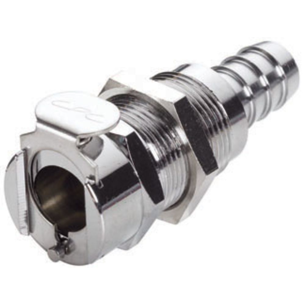 LC16006 Panel Mount Hose Barb Coupling Body 3/8 ID Barb
