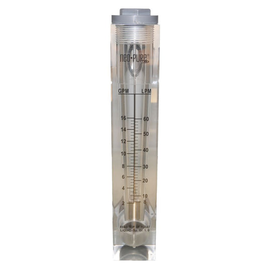 Neo-Pure Panel Mount Flowmeter 0.5-5GPM 1/2" MNPT