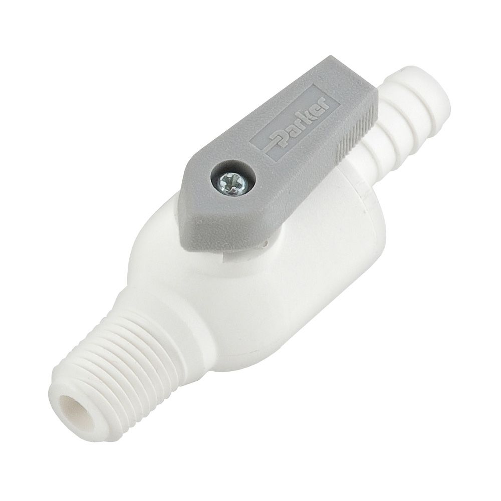 Parker Liquifit Par-Barb Valve Male Connector - 3/8 ID Barb x 3/8 MPT