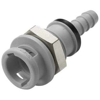 NS2D160412 Valved Panel Mount Hose Barb Coupling Body 1/4 ID Barb