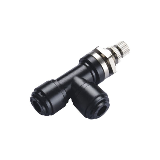 NeoFit - Acetal Black Flow Control Elbow Bulkhead 6mm tube