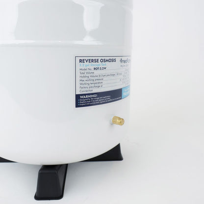 NeoPure Tank RO Storage 3.2 Gal, 9.5" dia x 13.8" h,  1/4" MNPT White