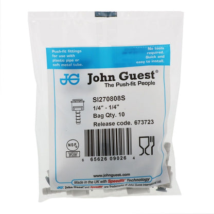 John Guest Superseal Barb  - 1/4 Superseal x 1/4 ID Barb